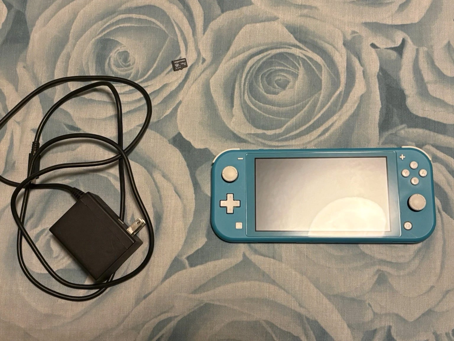 Nintendo Switch Lite Blue Bundle 128GB SD Card + Charger + Screen Protector