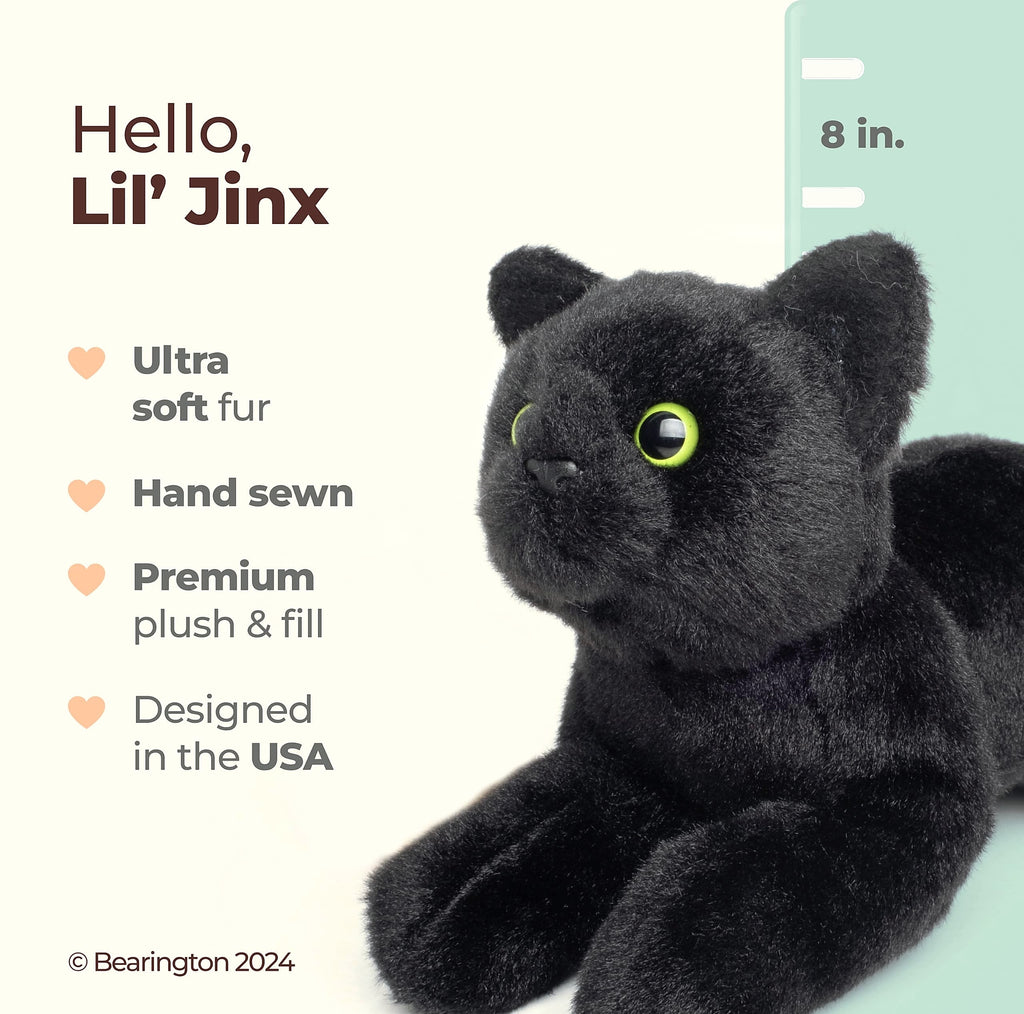 Bearington Lil' Jinx Black Cat Plush Toy, 8 Inch