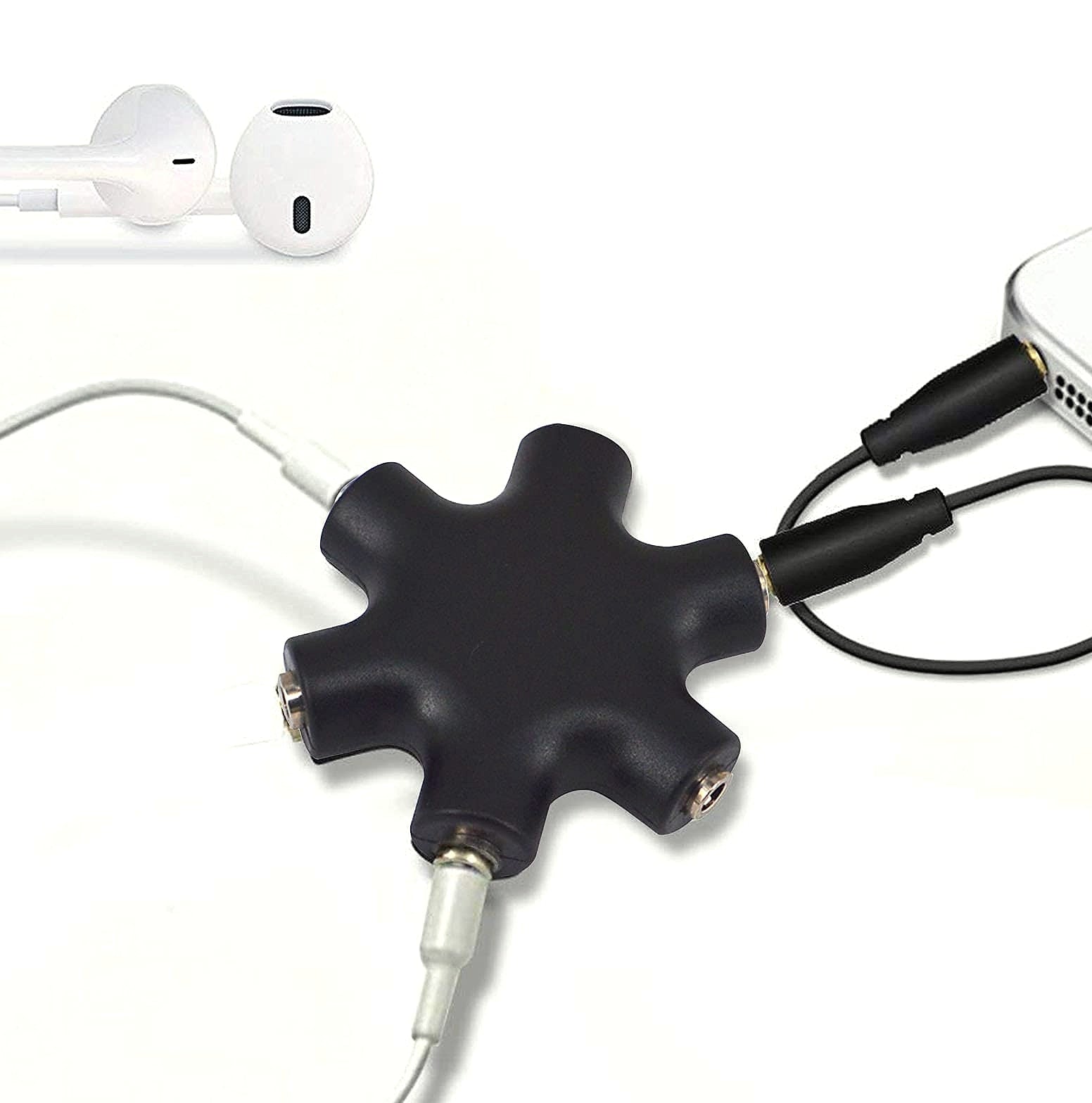 Onelinkmore 5-Jack 3.5mm Headphone Splitter Audio Adapter