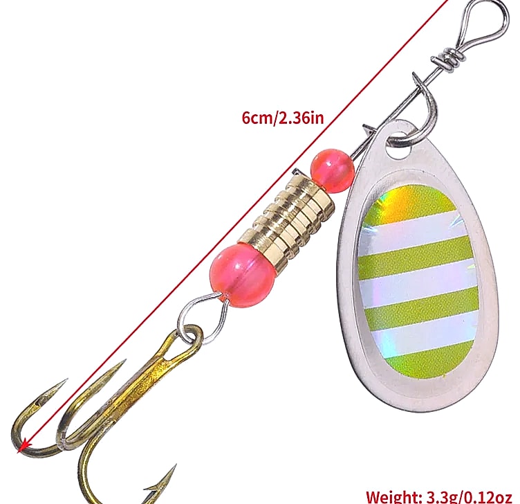 10-Piece Metal Spoon Fishing Lures Spinner Baits for Trout Bass