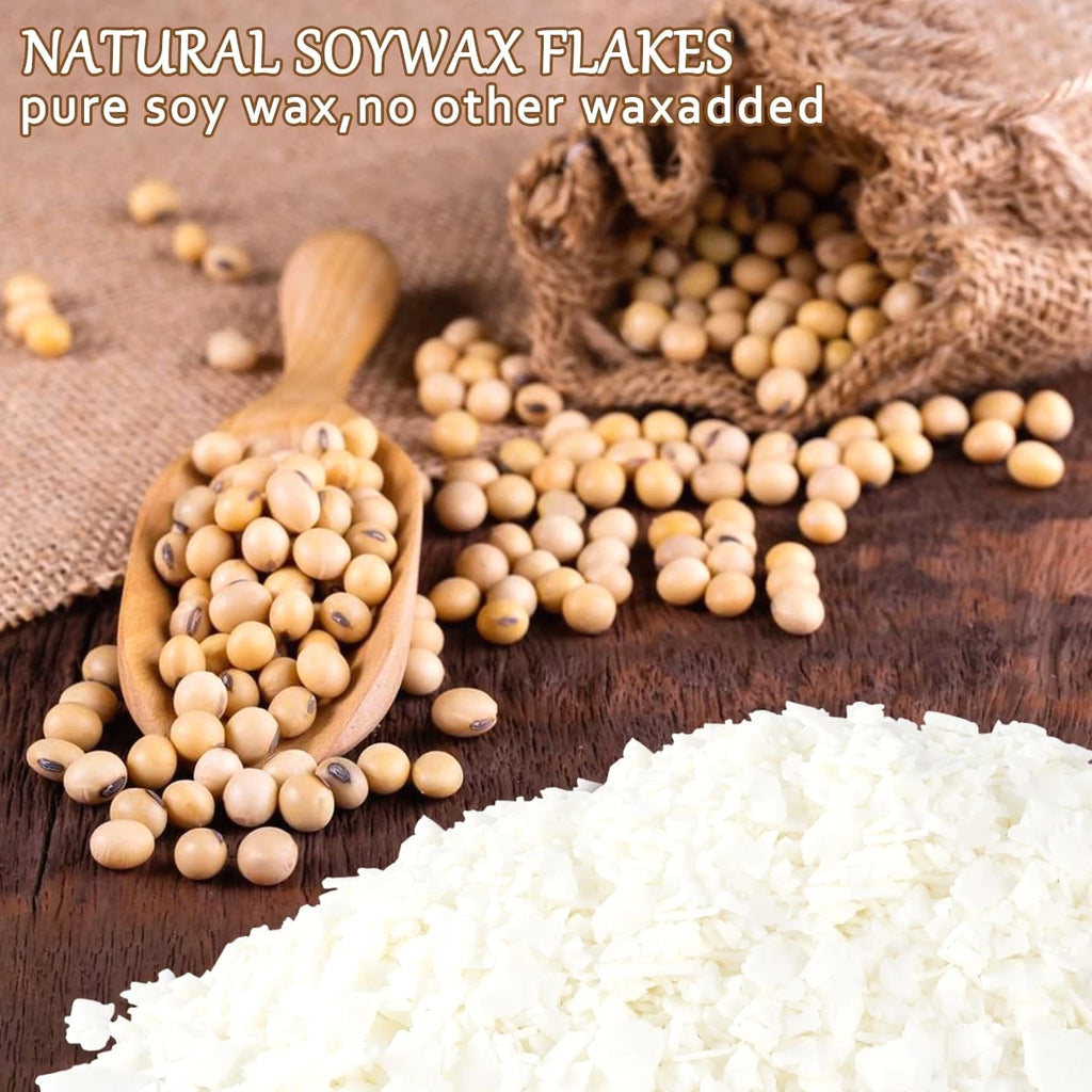 Bulk 20 lb Natural Soy Wax for Candle Making - Easy Melt Unscented Flakes