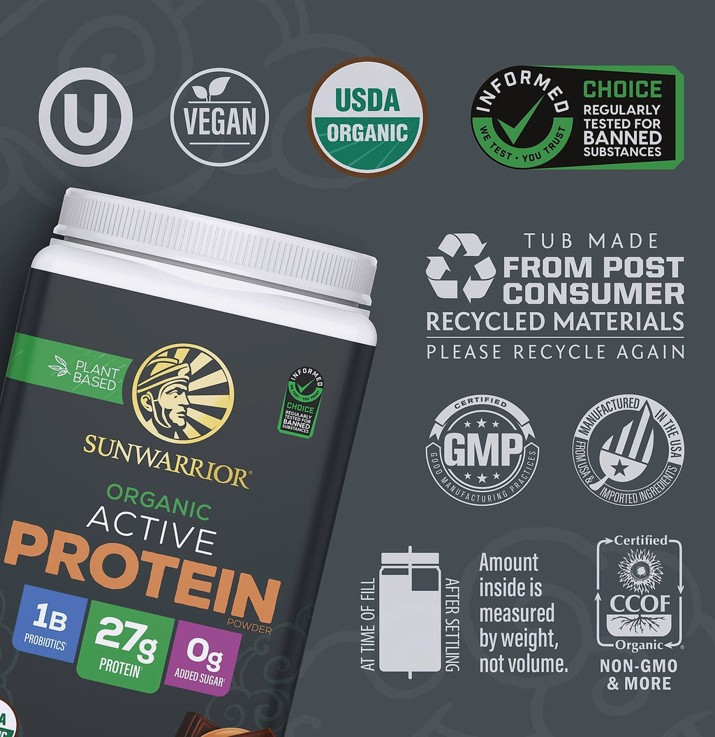 Sunwarrior Organic Plant Based Protein Powder Chocolate