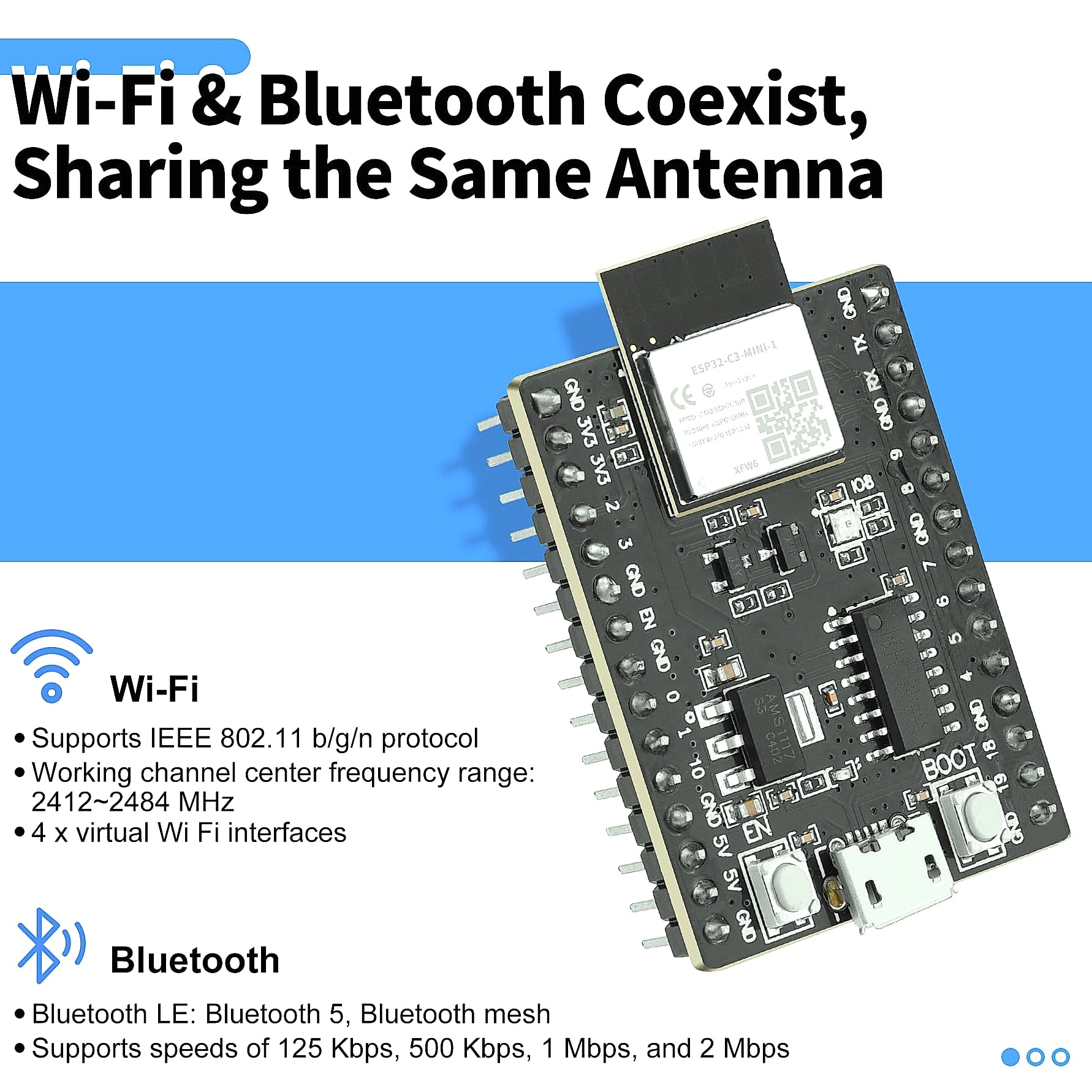 FancyWhoop ESP32-C3 Development Board with WiFi Bluetooth