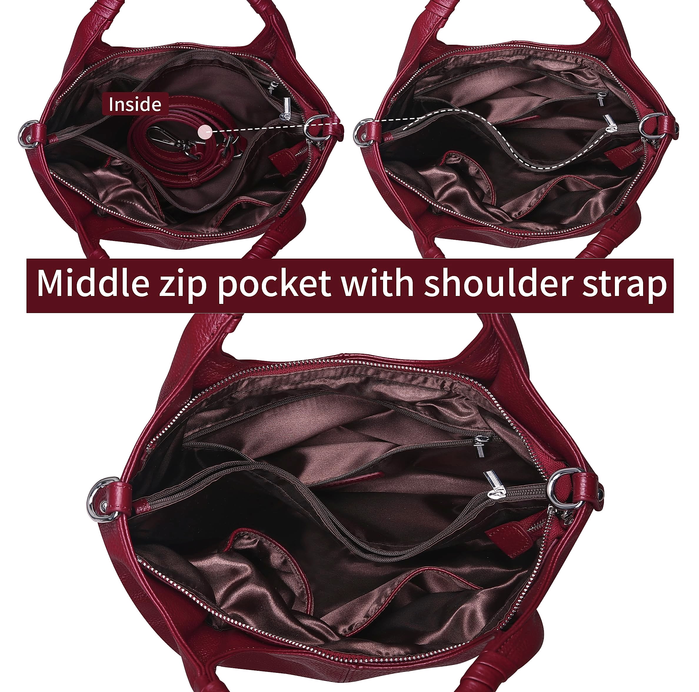 Iswee Genuine Leather Shoulder Bag Satchel Cross Body Tote