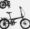 ROCKBROS SKN 20"Folding City Bike Steel Frame Shimano 7-Speed Disc Brakes Black