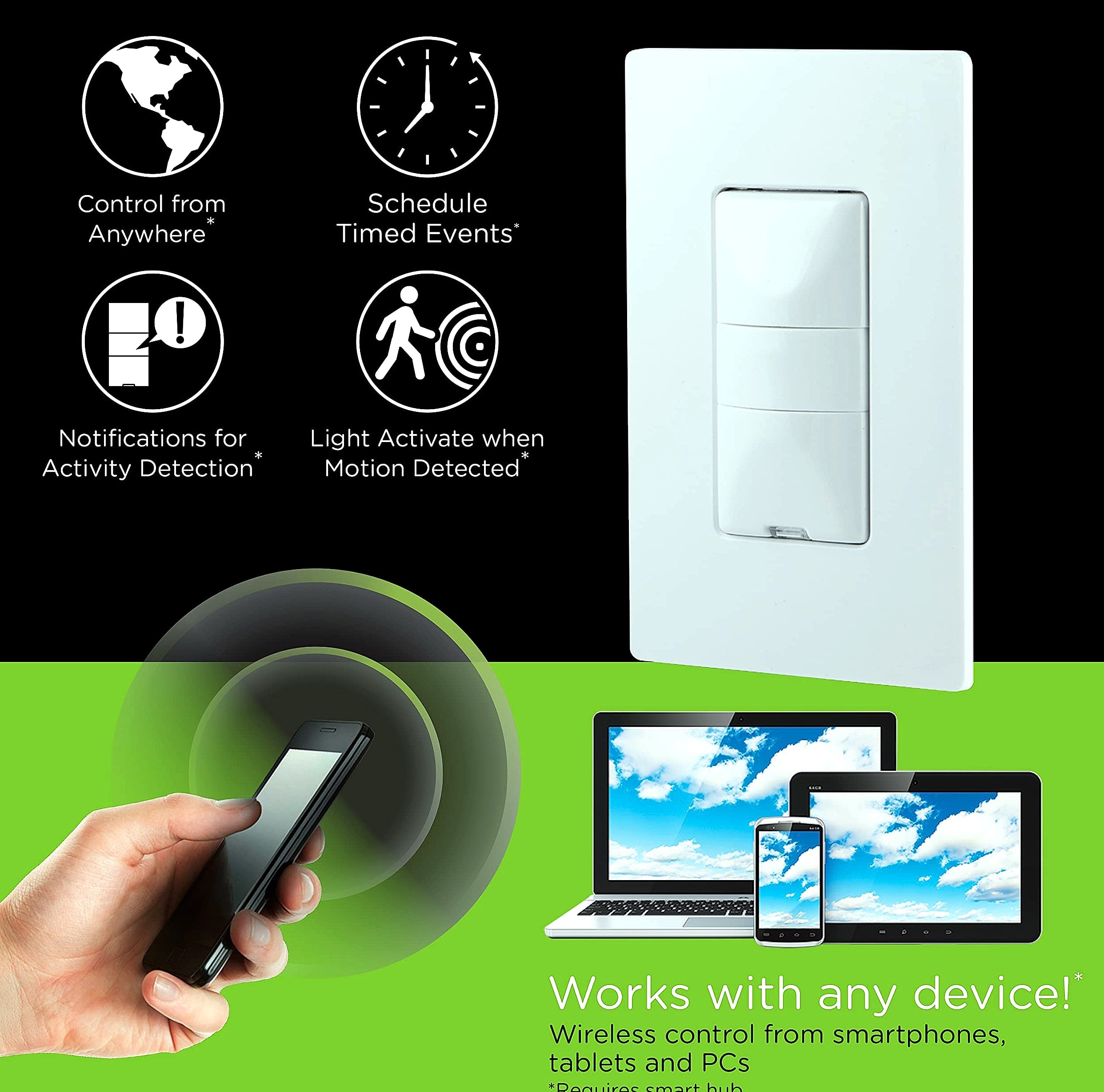 Enbrighten 26931 Z-Wave Smart Motion Sensor Light Switch