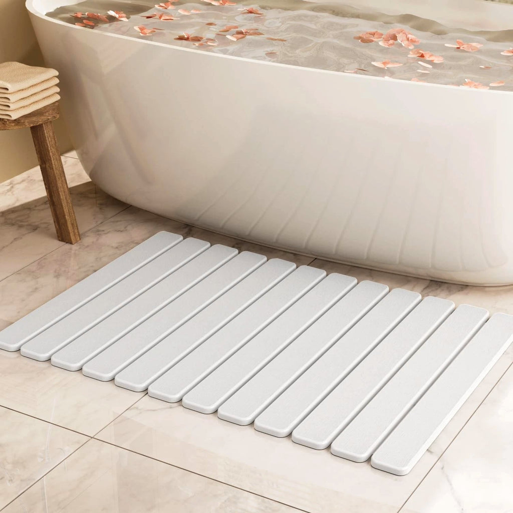 Large Stone Bath Mat 31.5 x 19.7in, Quick Dry Diatomaceous Earth Mats for Bat...