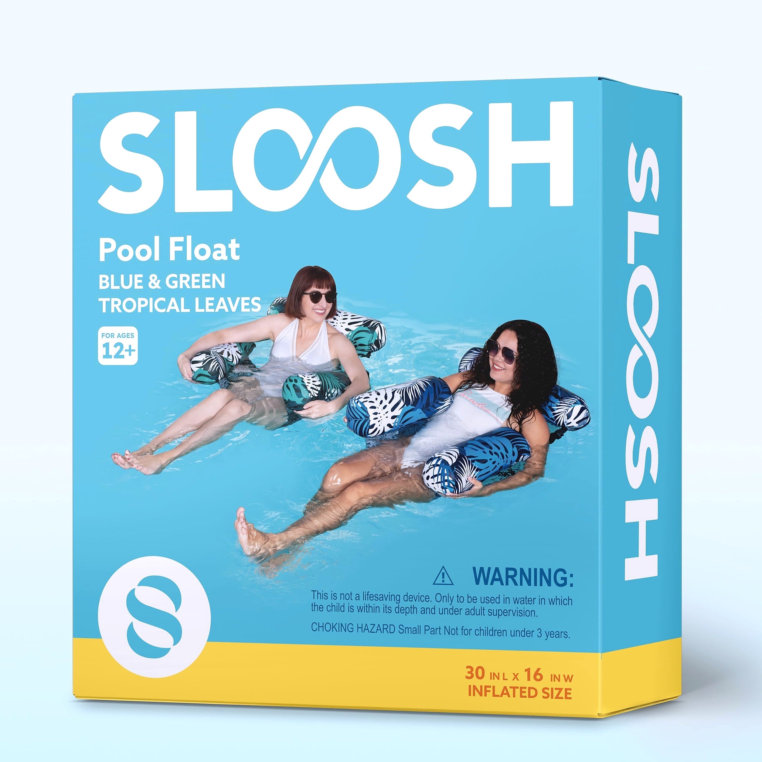 Sloosh Inflatable Pool Float Chairs, 2 Pack Floating Lounges