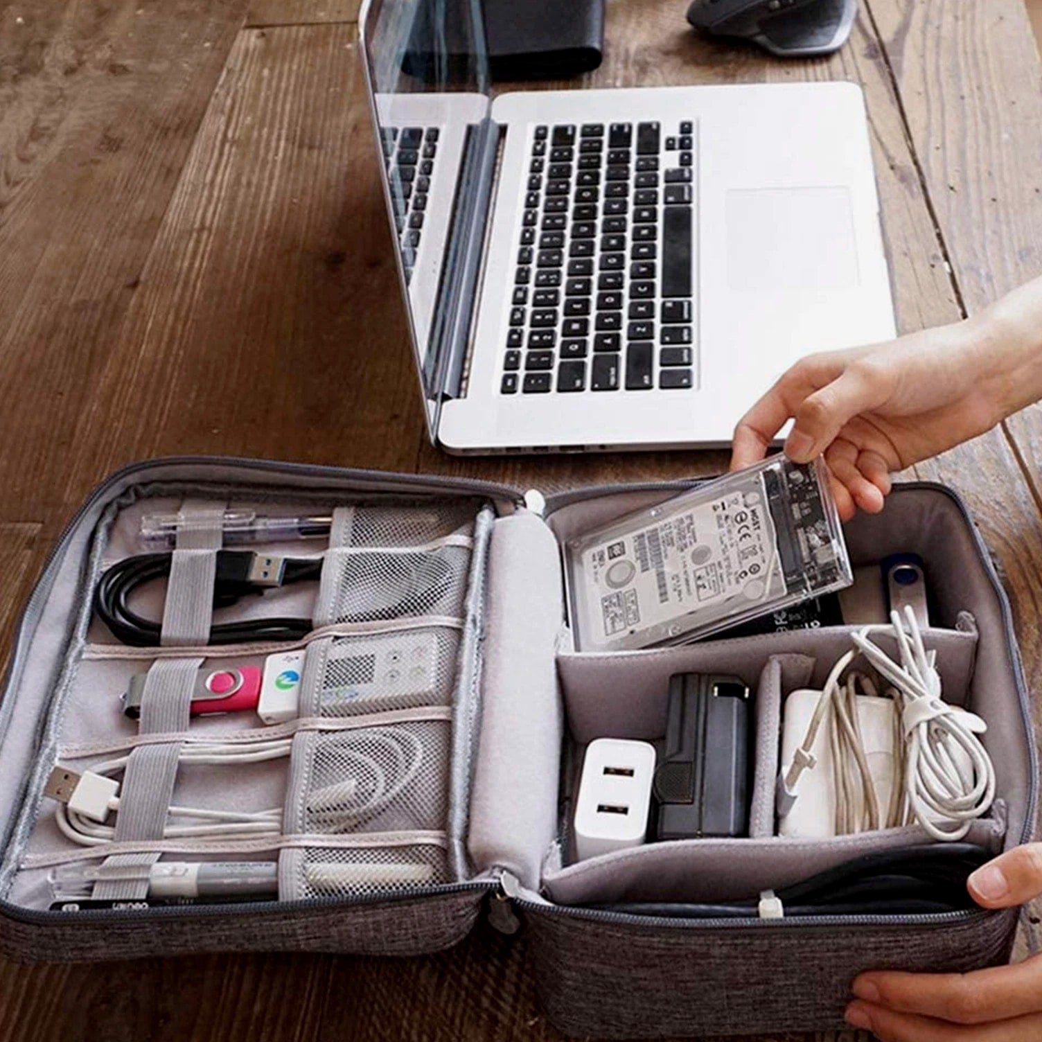 Portable Electronic Organizer Travel Cable Storage Bag Cord Case Accessories US