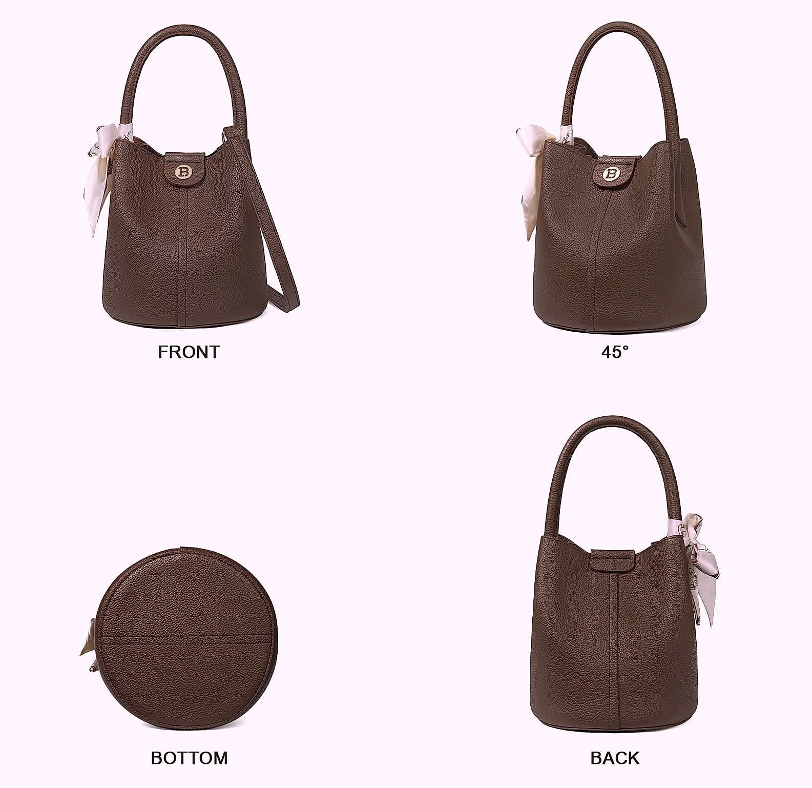 BOSTANTEN Small Crossbody Bag for Women Vegan Leather Mini Bucket