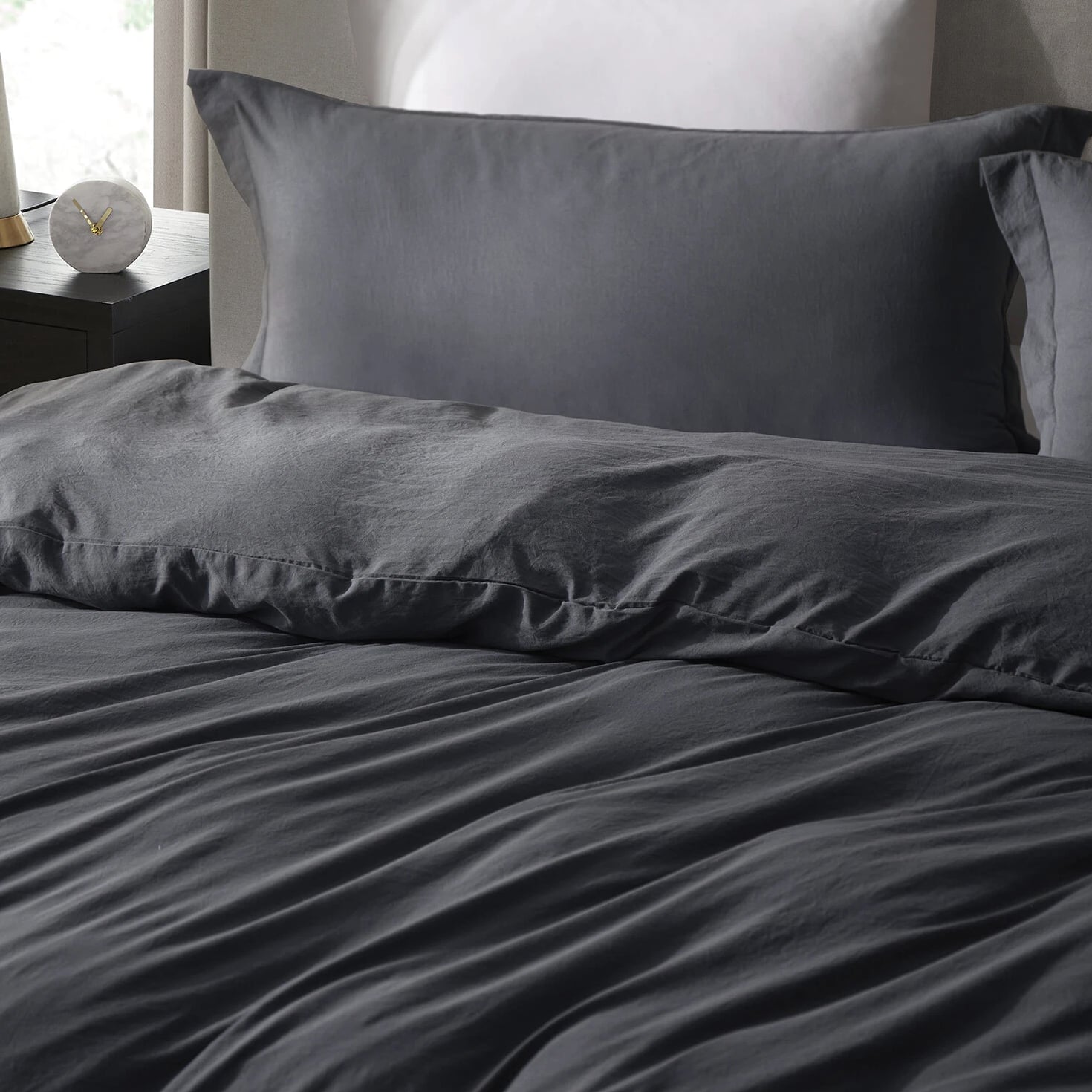3 Pc Duvet Cover Set, King/Queen Soft Pre-Washed Comforter Cover & Pillow Shams