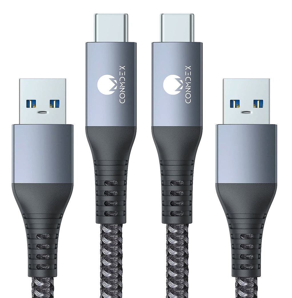 CONMDEX USB A to USB C Cable 2ft 2-Pack 10Gbps Fast Charging