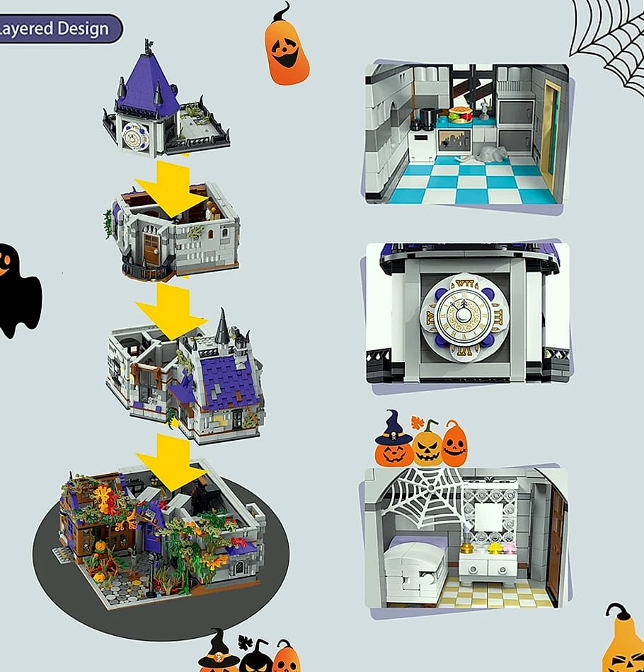 Barweer 4190pc Mystery Mansion Modular Building Block Set