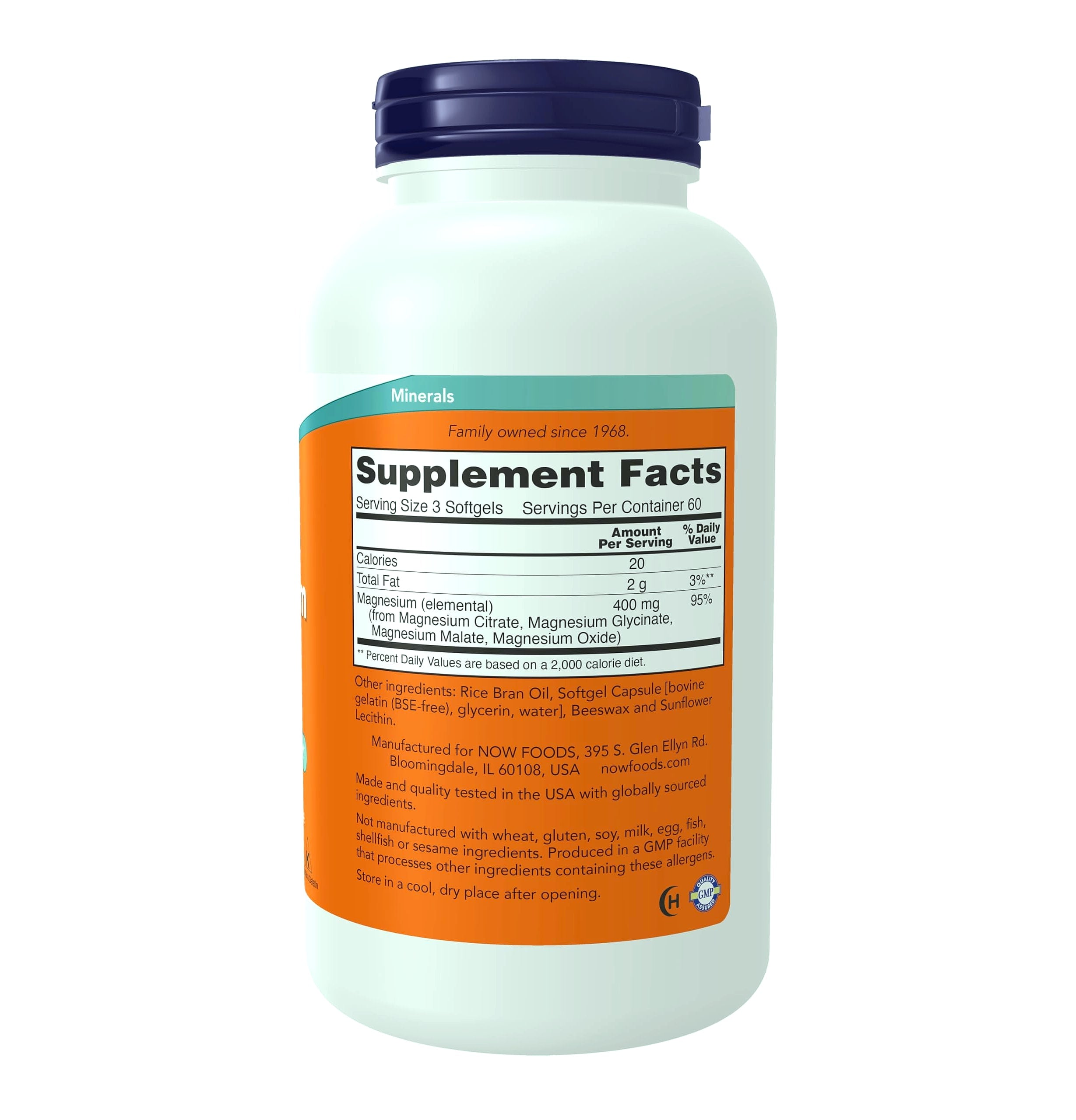 NOW Foods Magnesium Citrate with Glycinate and Malate, 180 Softgels