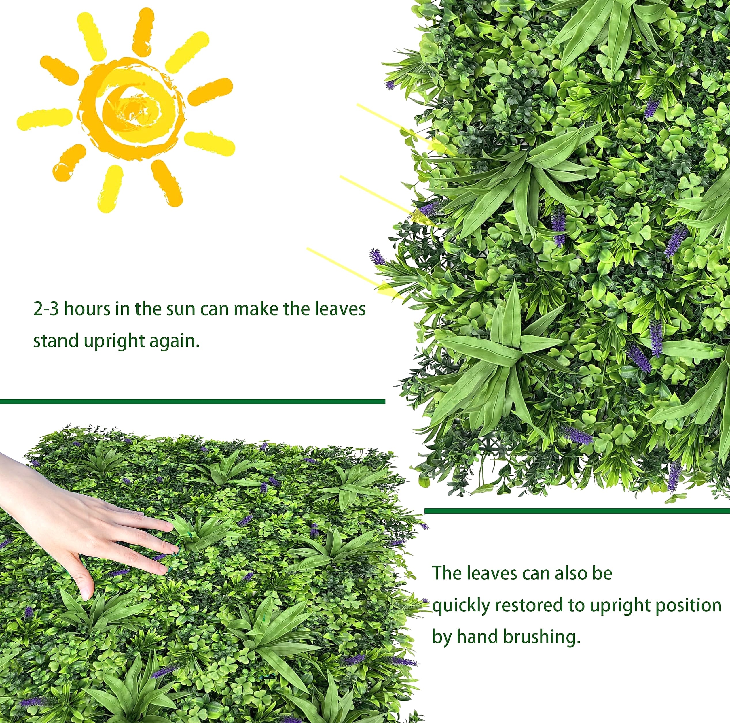 ODTORY 40x120in Artificial Ivy Wall Roll Privacy Fence Screen