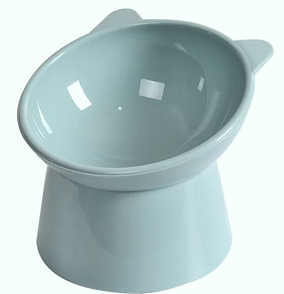 Novelty Moon Cat Ear Raised Pet Bowl Elevated Feeder