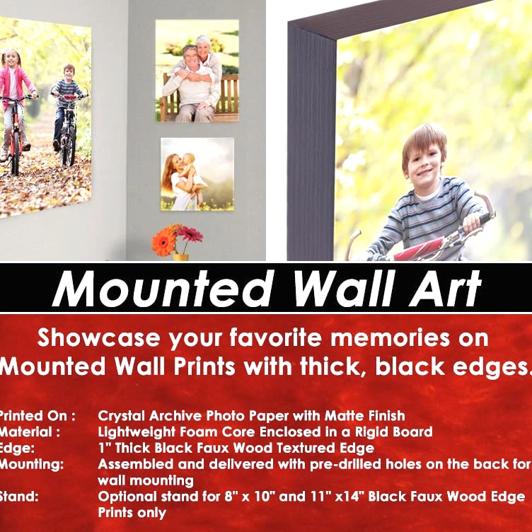 11"x14" Personalized Mounted Wall Art Prints w/ your choice of image Horizontal