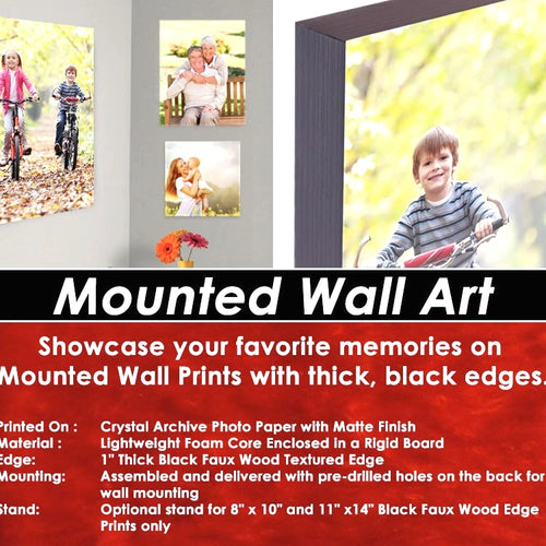 11"x14" Personalized Mounted Wall Art Prints w/ your choice of image Horizontal