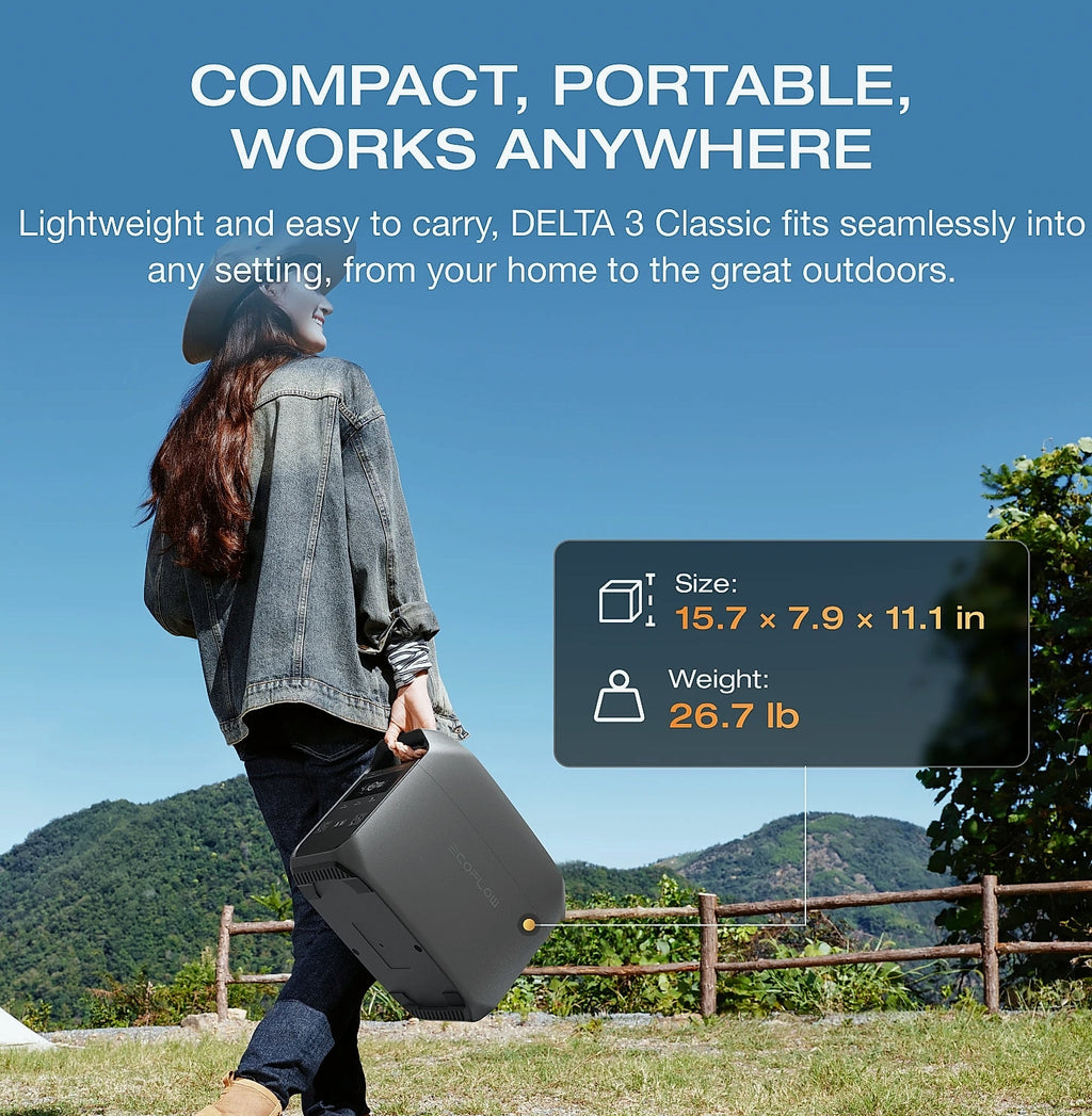 EcoFlow DELTA 3 1024Wh LiFePO4 Portable Power Station