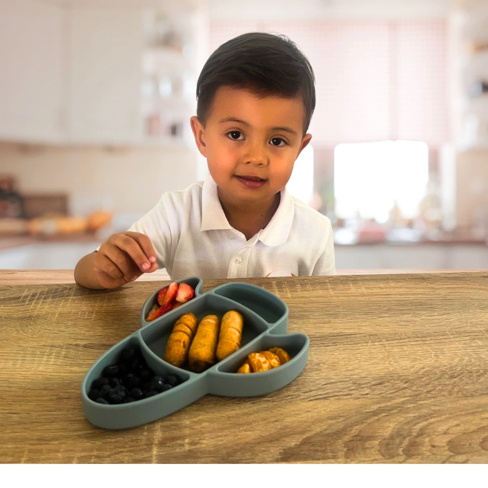 Liitle Sadi Silicone Airplane Toddler Plate, BPA-Free, Baby Plate, Baby Dish.