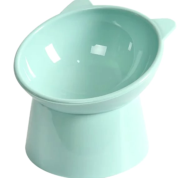 Novelty Moon Cat Ear Raised Pet Bowl Elevated Feeder
