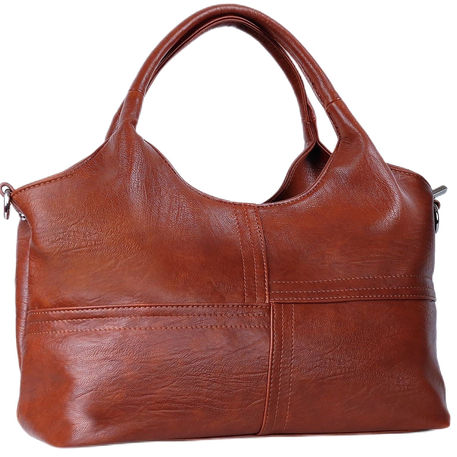 KOGTLA Medium Vegan Leather Handbag with Detachable Satchel Strap