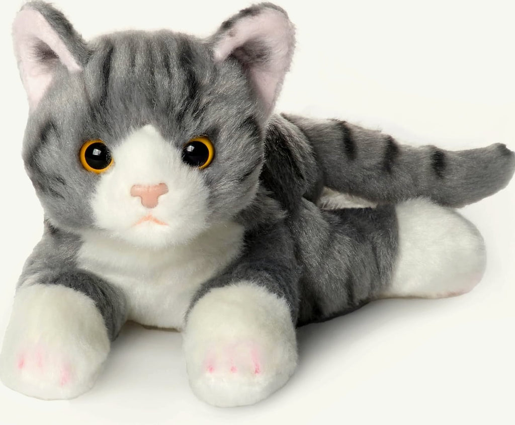 Bearington Lil' Socks 8 inch Gray Striped Cat Plush Toy