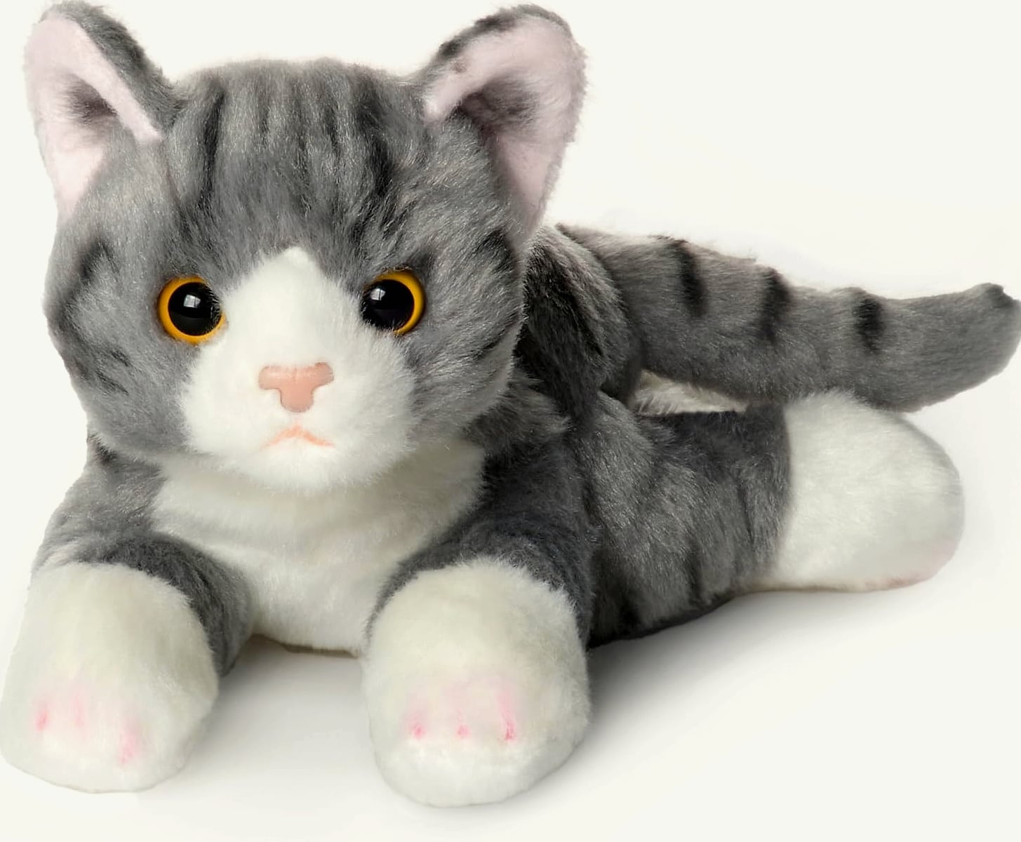Bearington Lil' Socks 8 inch Gray Striped Cat Plush Toy