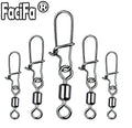 100 pcs Bearing Swivel Fishing Connector Rolling Swivel With Snap Stainless Steel Swivel Fishing Lure Hook Fishing Accessories
