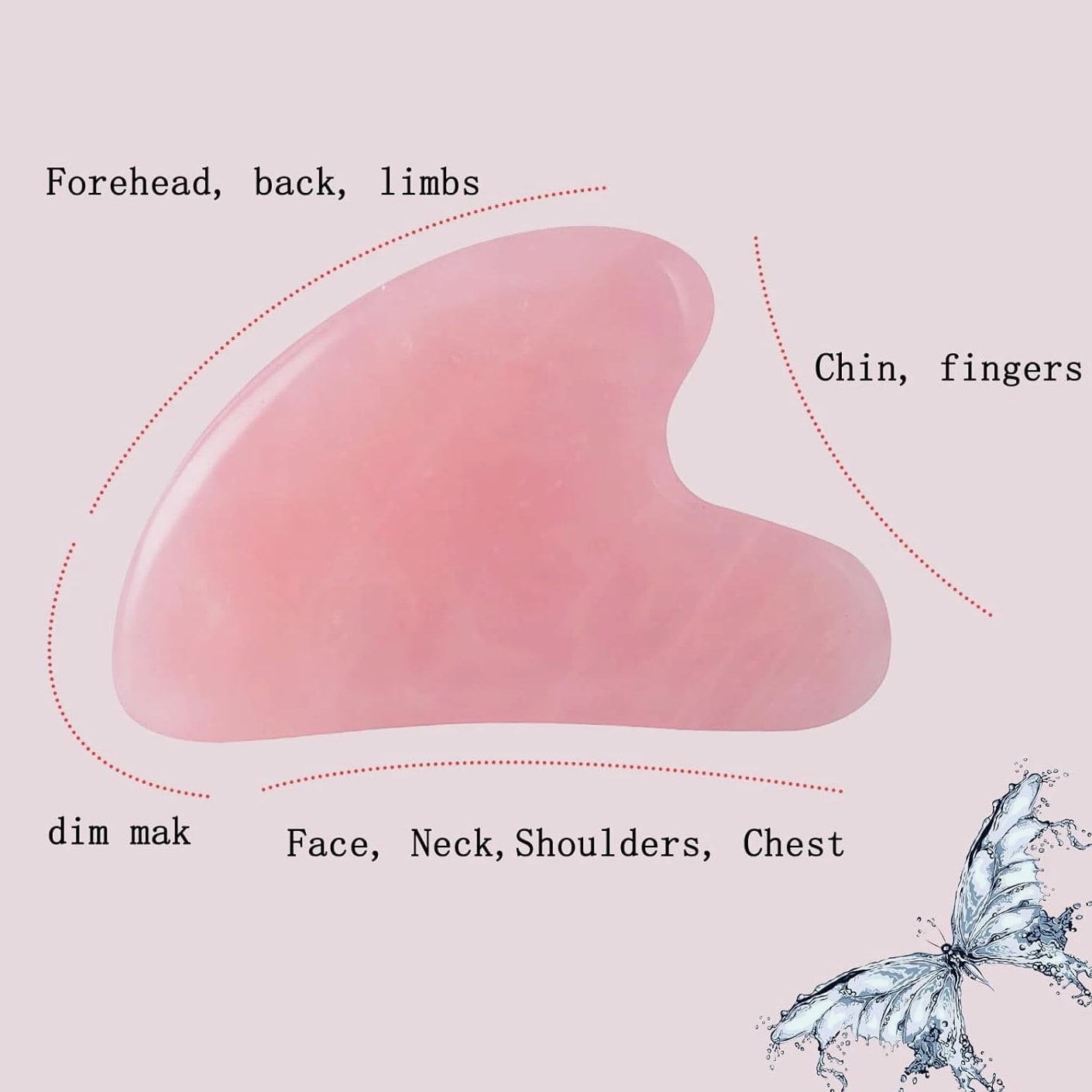Gua Sha Jade Stone Massage Tool, Guasha for Face and Body Skin Massage