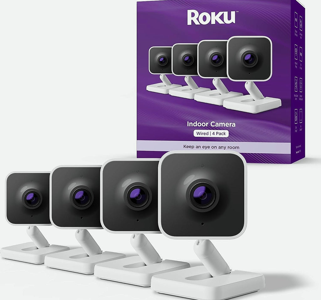 Roku Indoor Camera 4-Pack 1080p HD Night Vision Home Security