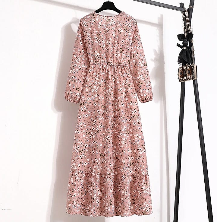 XIBUSANA Women's Floral Maxi Dress Full Sleeve Casual