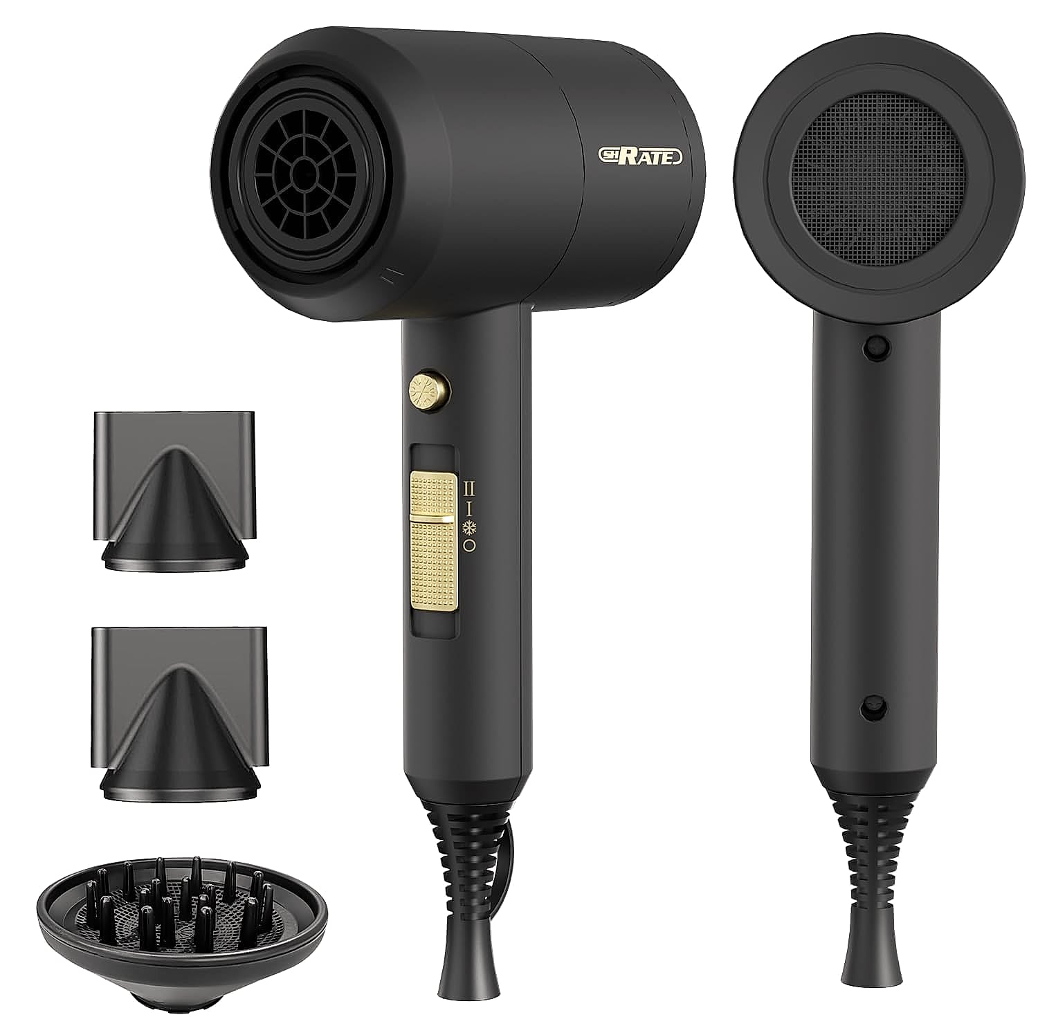 SHRATE Ionic Hair Dryer with Diffuser, 1800W Professional Blow Dryer