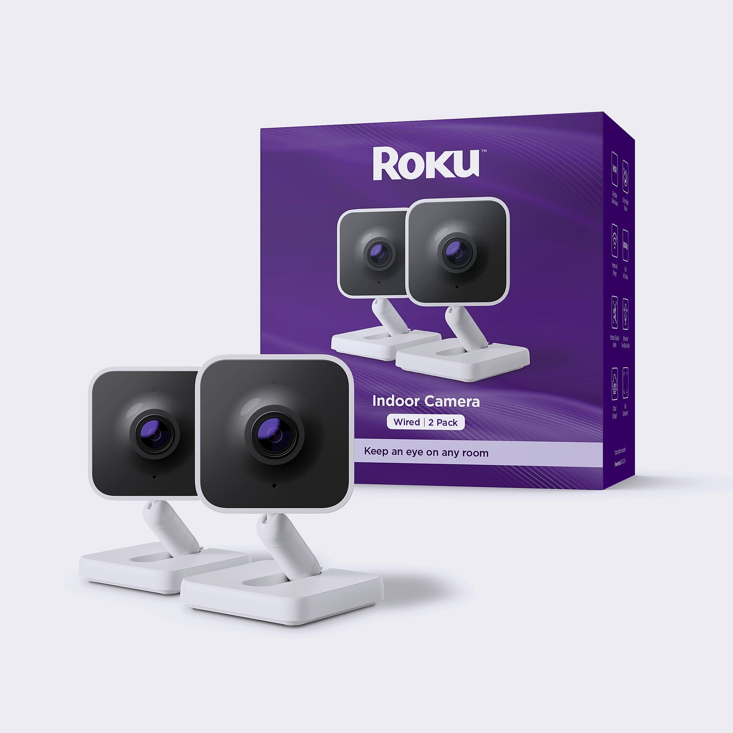 Roku Indoor Camera 4-Pack 1080p HD Night Vision Home Security
