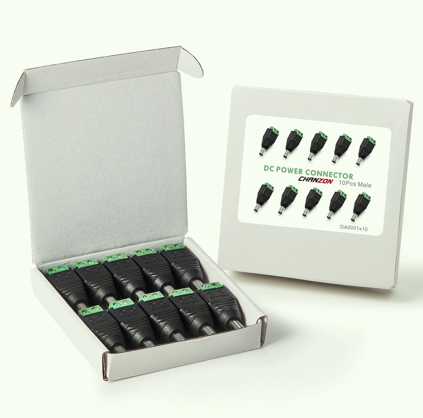 CHANZON 10x Male DC Power Connector 5.5mm x 2.1mm Barrel Jack