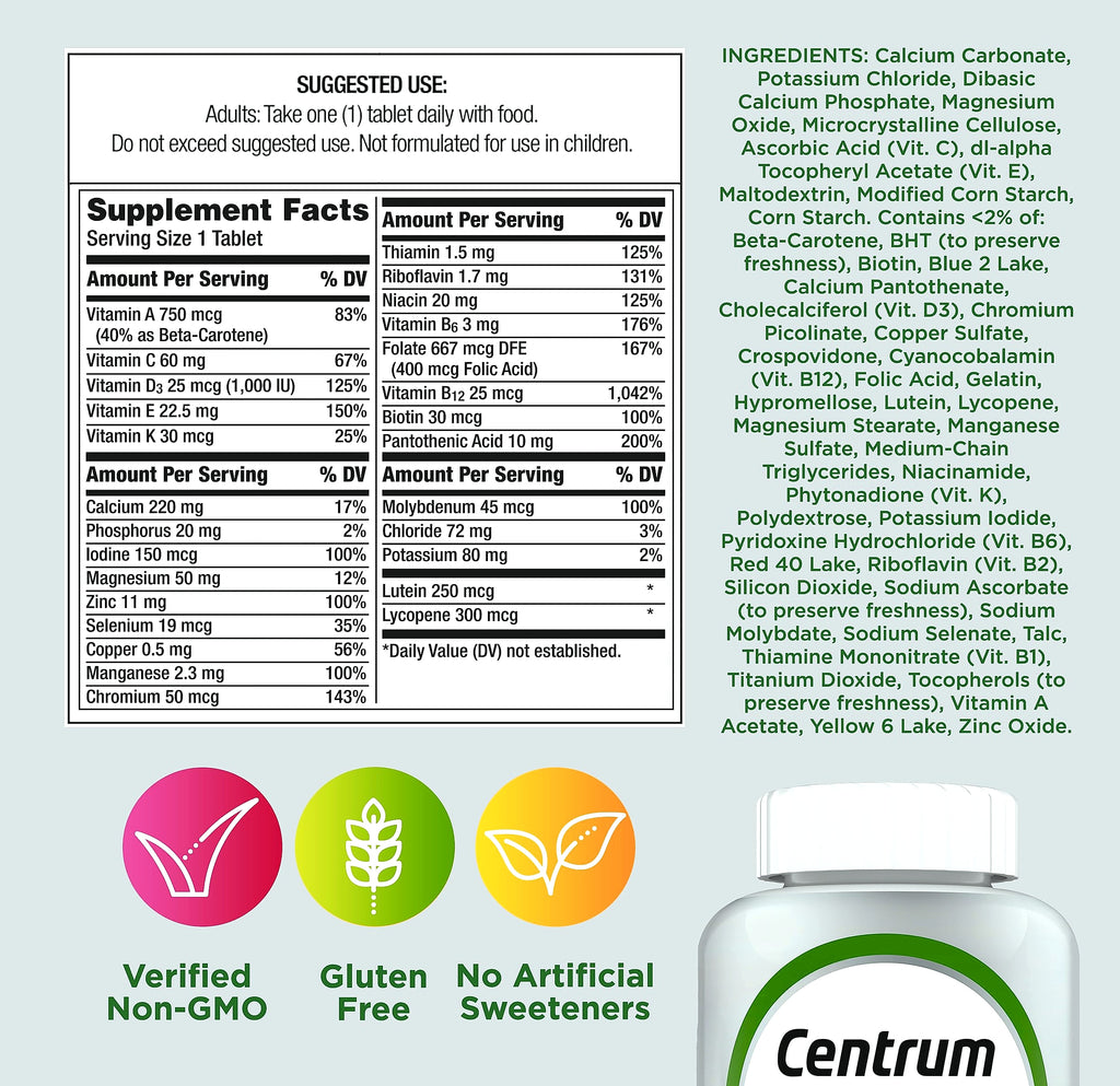 Centrum Silver Multivitamin for Adults 50 Plus, 125 Count