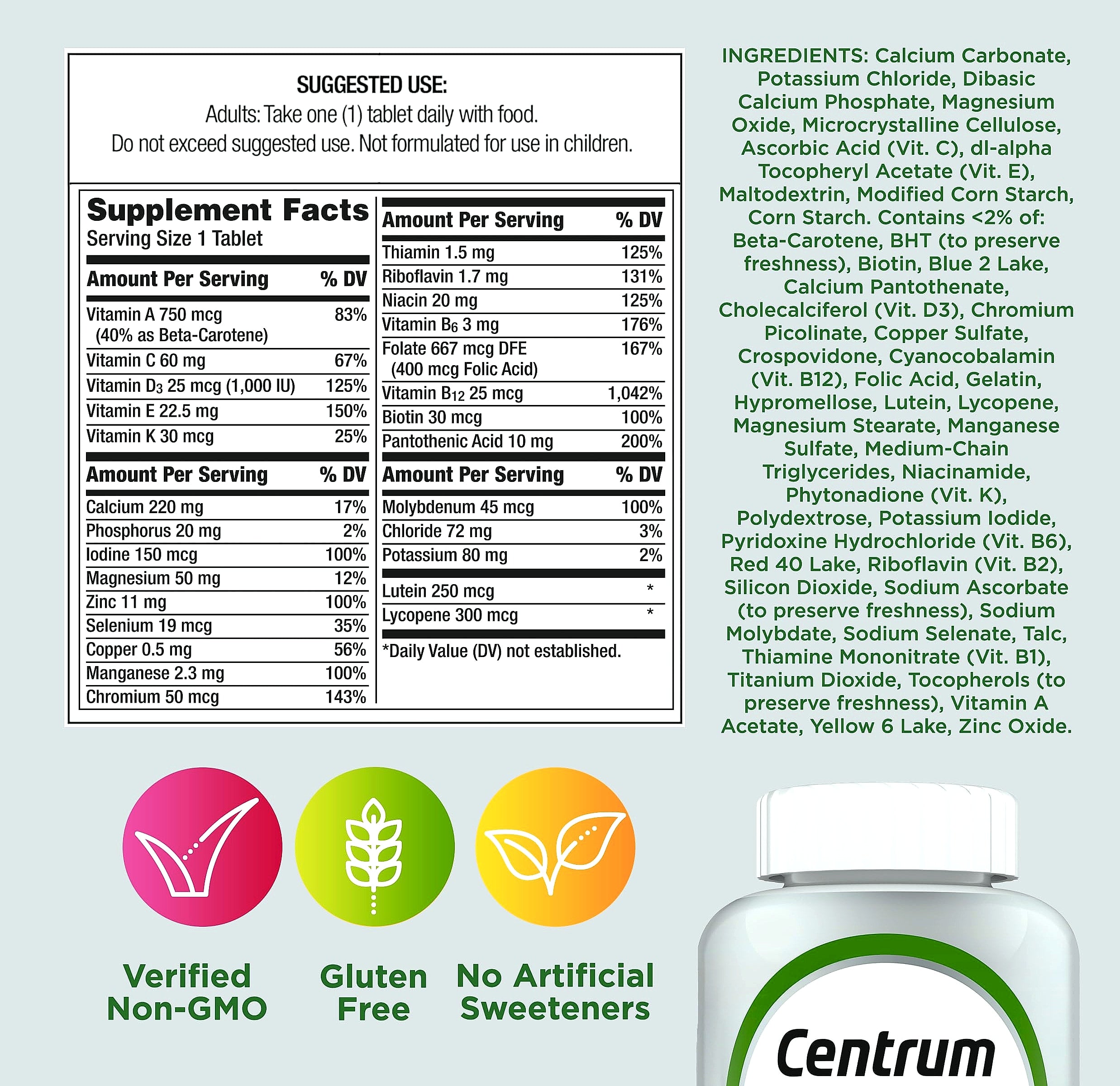 Centrum Silver Multivitamin for Adults 50 Plus, 125 Count