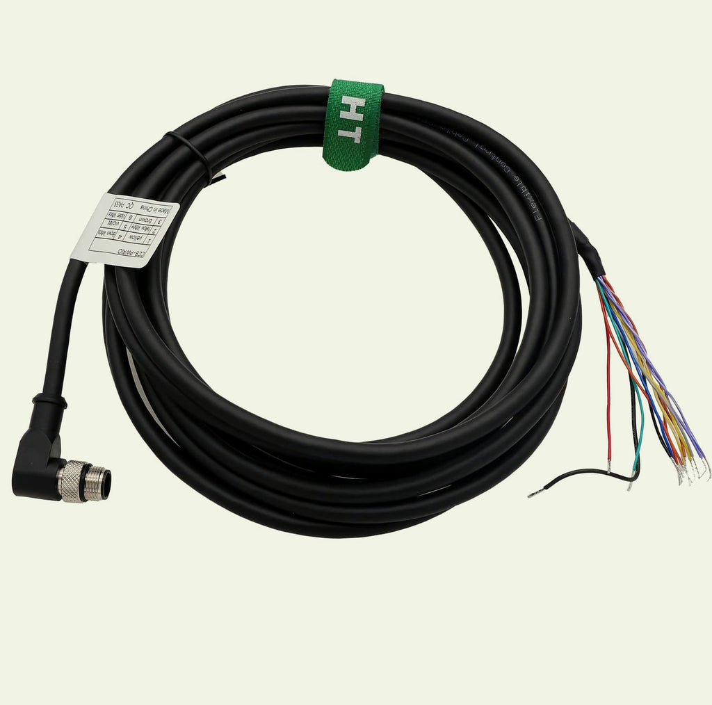 HangTon GPIO Cable M12 A-Coded 12 Pole Male Angled 5m