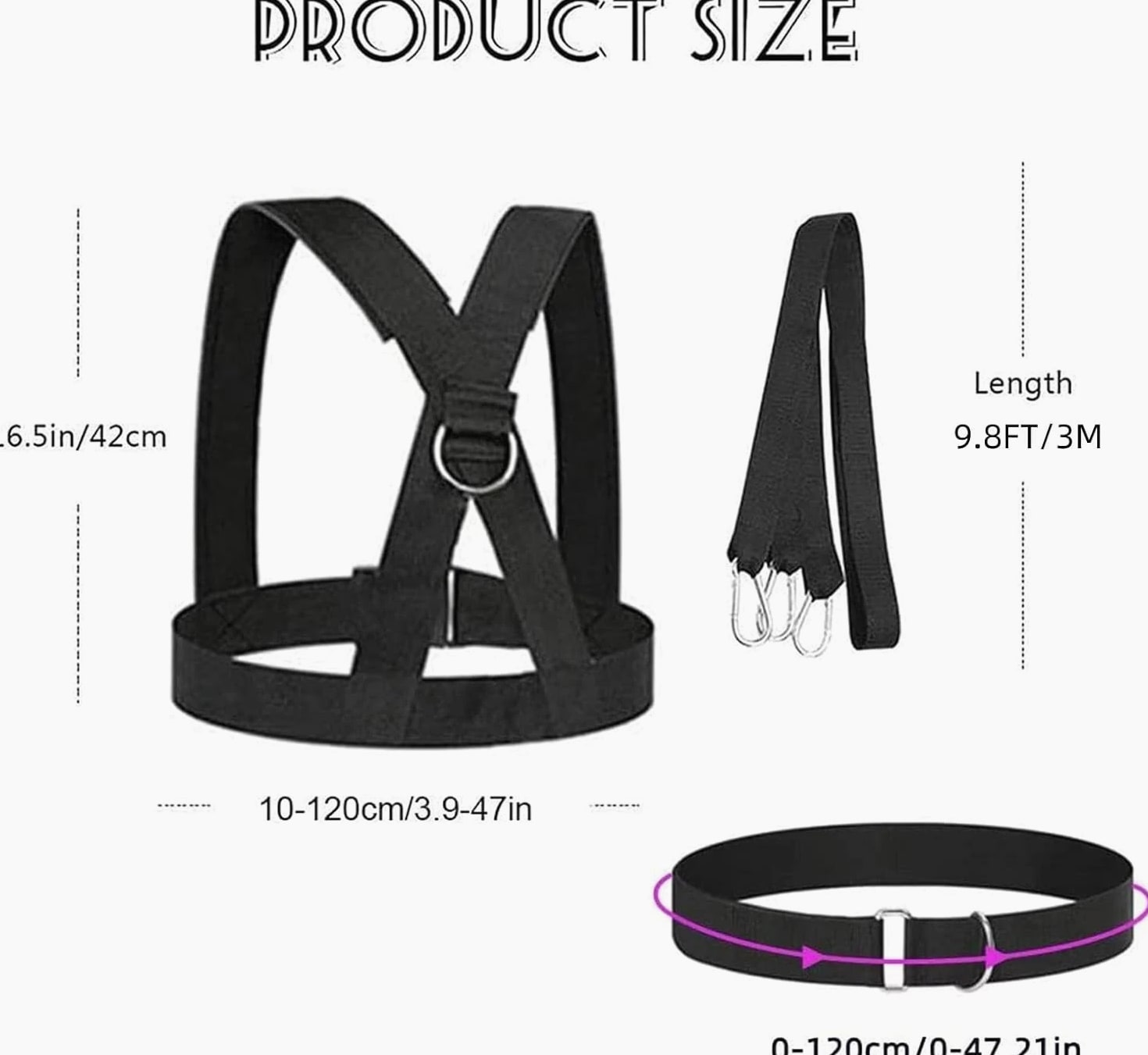 Sled Workout Equipment, Harness Set for Training Outdoor, Tire Pulling Fitness R