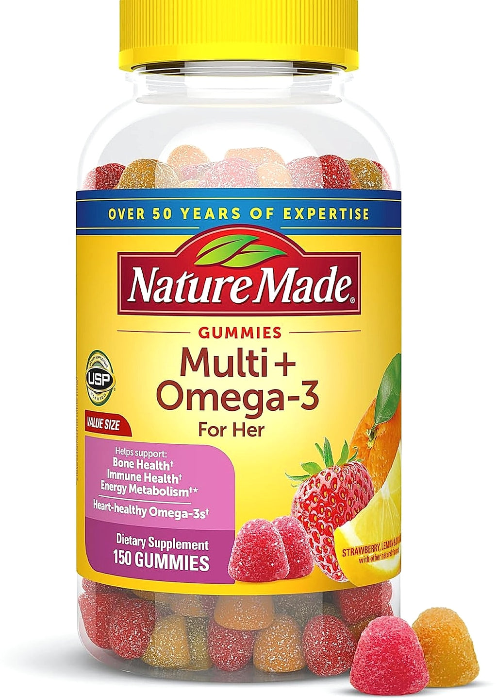Nature Made Women's Multivitamin with Omega-3 Gummies, 150 Count