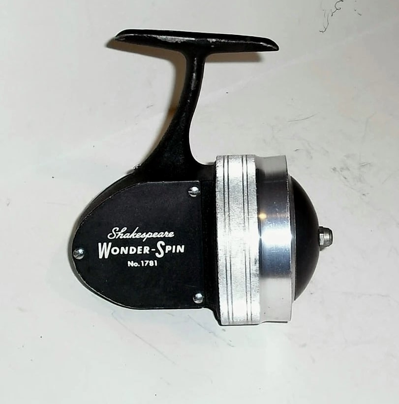 Vintage Shakespeare Wonder-Spin 1781 Model FC Fishing Reel - Rare Black