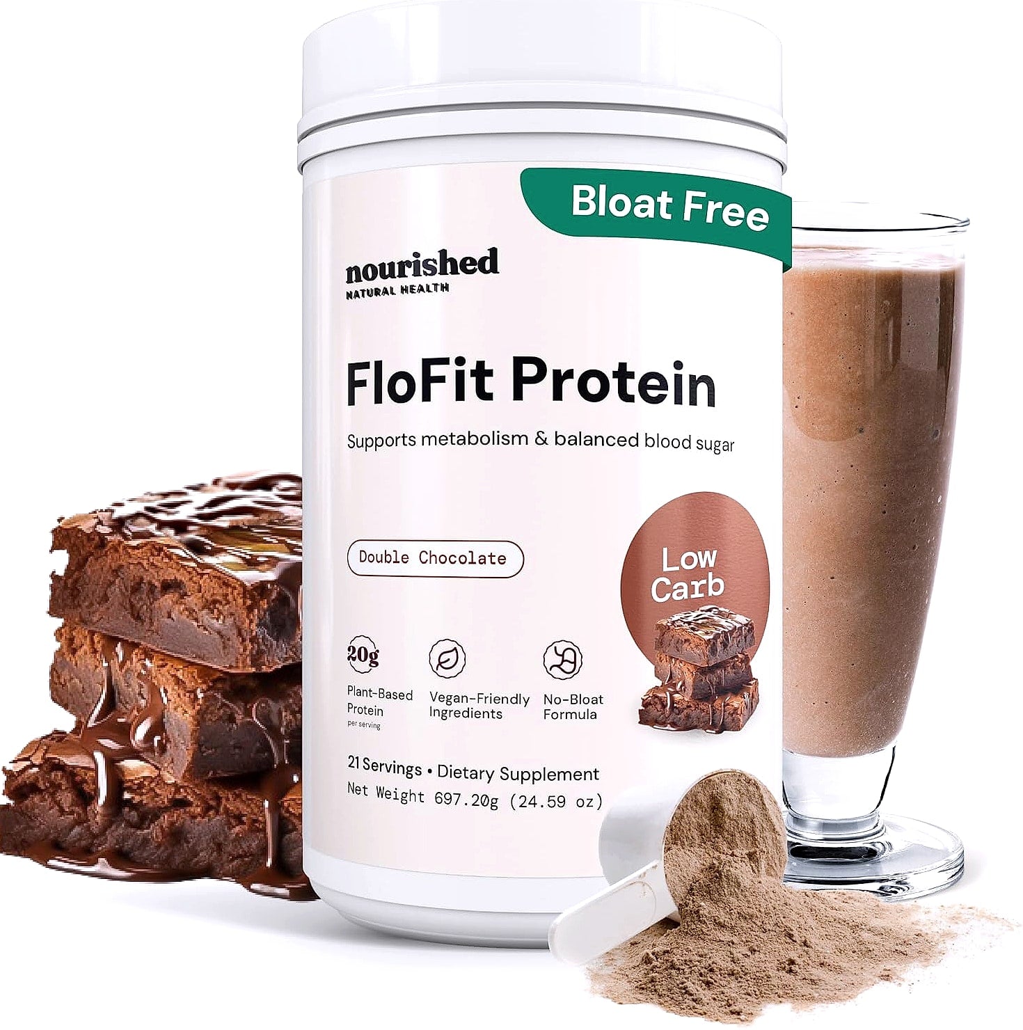 Nourished Natural Health FloFit Pea Protein Powder for Women