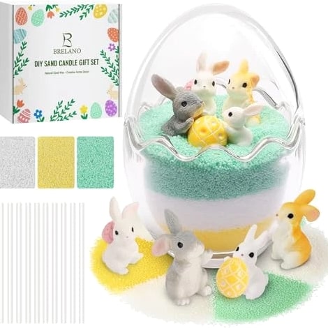 BRELANO Easter Craft Kit for Kids & Adults – DIY Sand Candle Making Kit with
