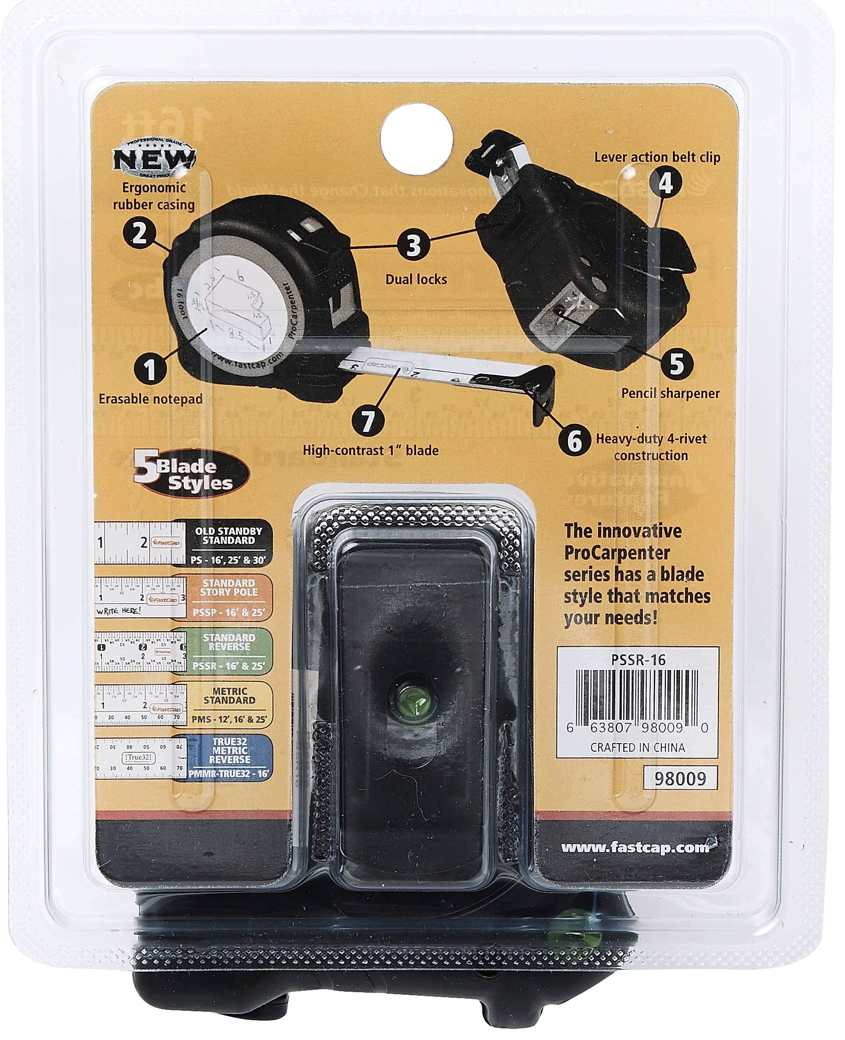 FastCap PSSR-16 16 Foot Reverse Measuring Tape for Carpenters