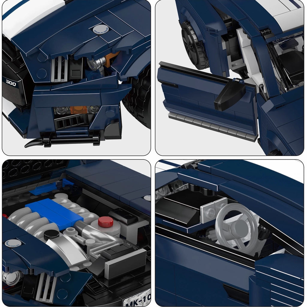 Mould King 10208 Blue Sports Car Supercar Building Block Toy Collection Static