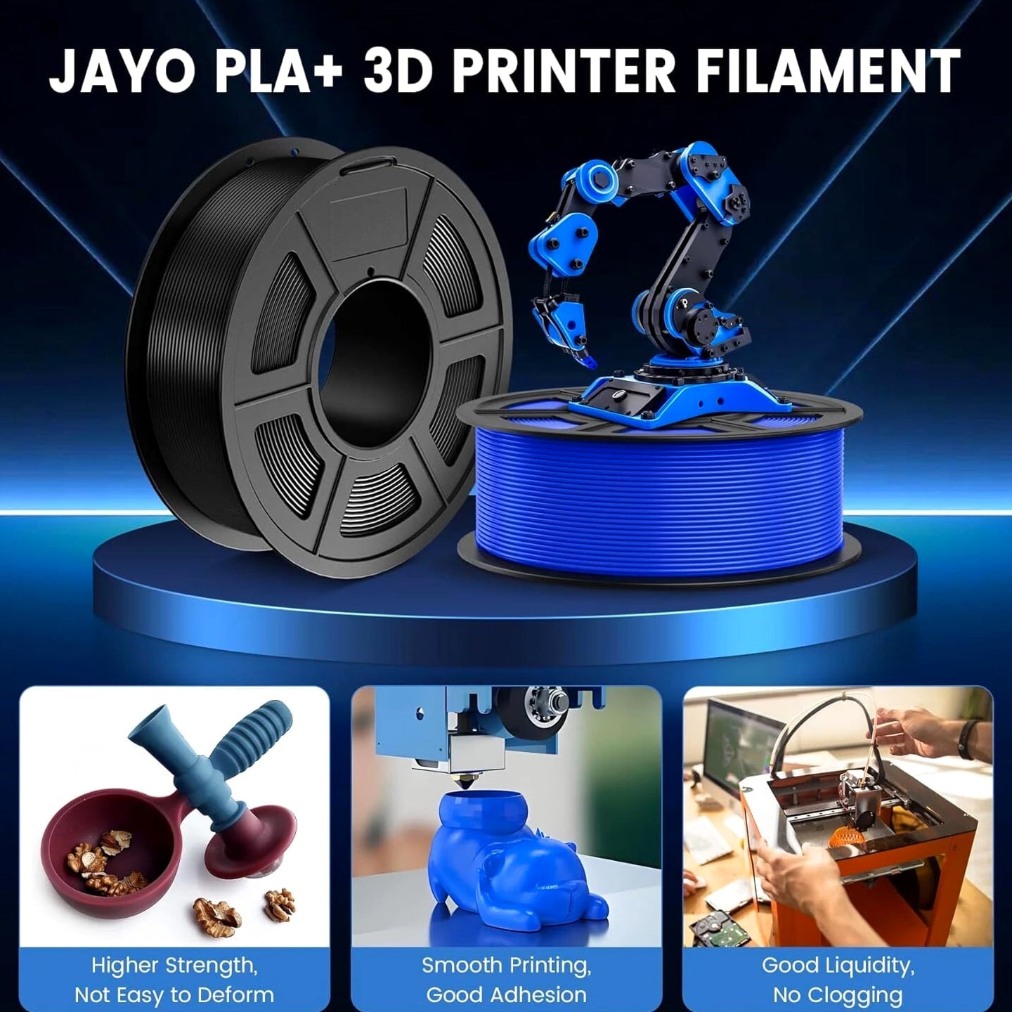 JAYO 10KG/20KG PLA Meta PETG PLA+ SILK ABS 3D Printer Filament 1.75mm 1.1KG LOT
