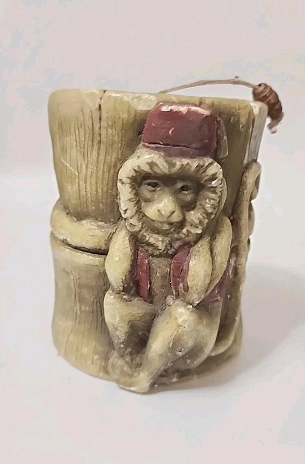 Vintage 2 Lava Candle Monkey Hear No Evil, Four Inches High Single Wick W/bead