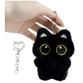 HUIJUFU Black Cat Plush Keychain Purse Charm for Bags