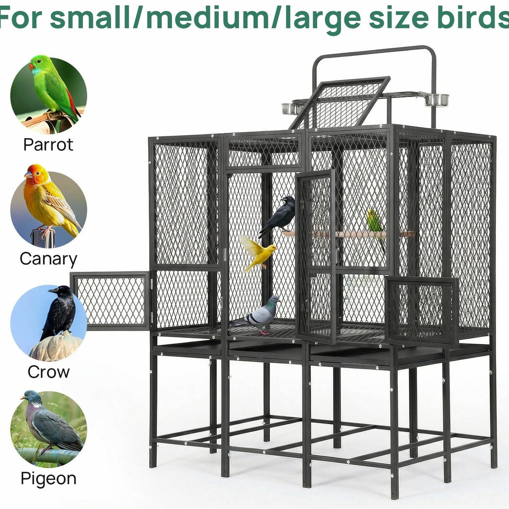 65" Heavy Duty Birdcage Aviary Large for Parakeet Macaw Parrot Budgies Lovebirds