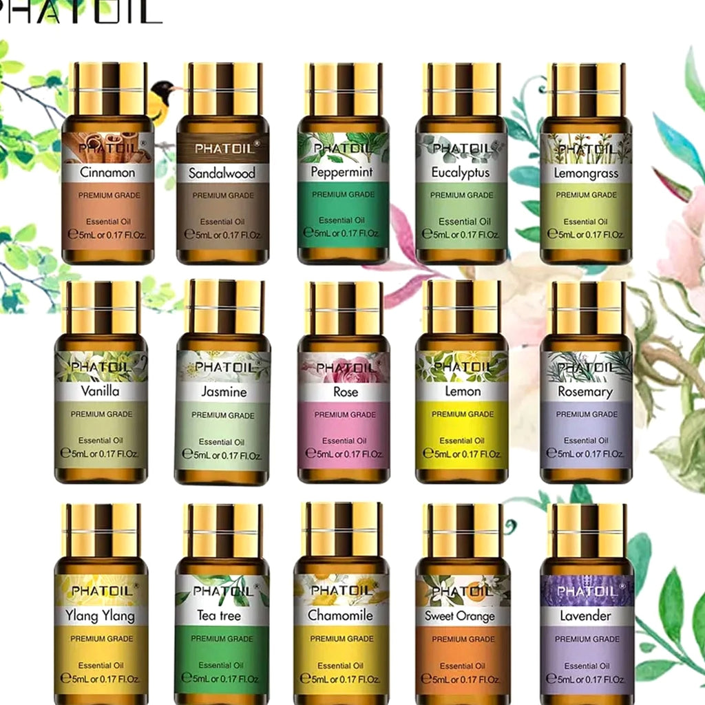 Pure Essential Oils Set 15x 5ml - for Diffusers, Home Care, Candle Making